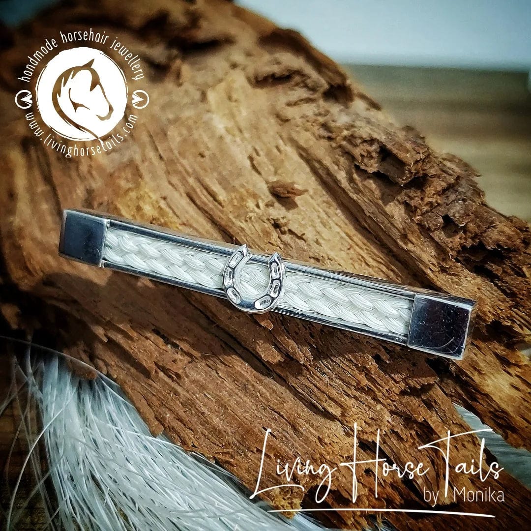 Sterling Silver Stock Tie Pin with Horseshoe and Horsehair Insert – Living  Horse Tails Jewellery by Monika
